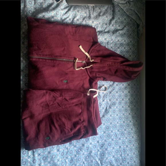 burgundy polo jogging suit